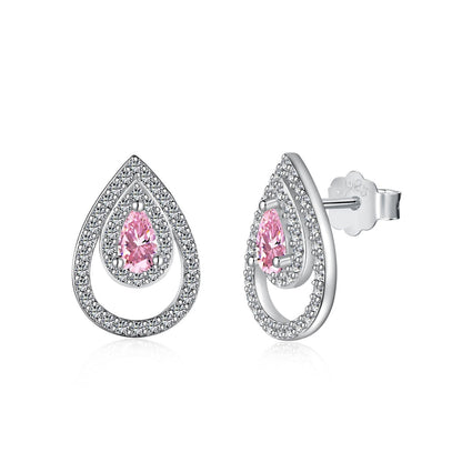 [Polaidi Jewelry]Sparkling Delicate Water Drop Shape Daily Earrings