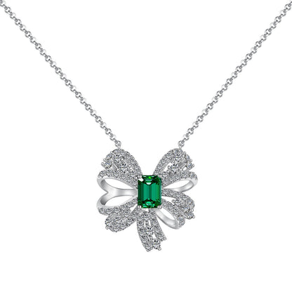 [Polaidi Jewelry]Luxurious Flower Shape Emerald Cut Necklace