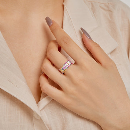 [Polaidi Jewelry]Dazzling Colorful Radiant Cut Party Ring