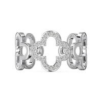 [Polaidi Jewelry ]Hollow Design Four-Leaf Clover Flower Shape Ring