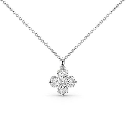 [Polaidi Jewelry]Heart-Shaped Four-Leaf Clover Bead Necklace
