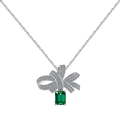 [Polaidi Jewelry]Luxurious Flower Shape Emerald Cut Necklace