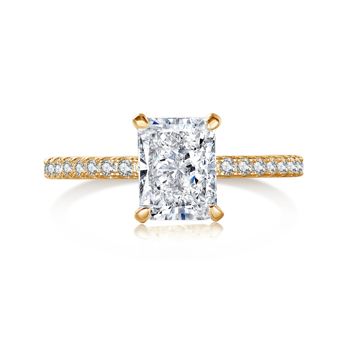[Polaidi Jewelry]2.0 Carat Dazzling Sparkling Radiant Cut Party Ring