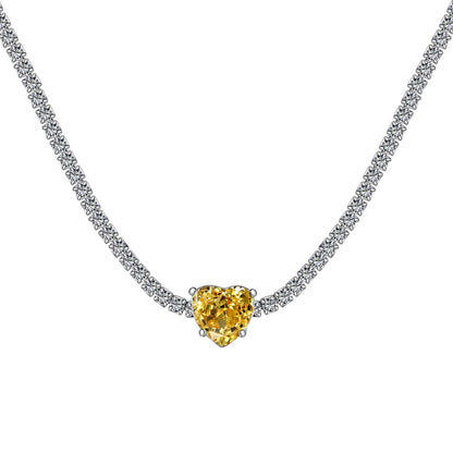 [Polaidi Jewelry]2.0 Carat Sparkling Tennis Heart Cut Necklace