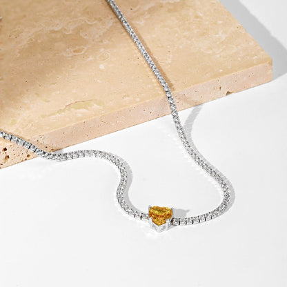 [Polaidi Jewelry]2.0 Carat Sparkling Tennis Heart Cut Necklace