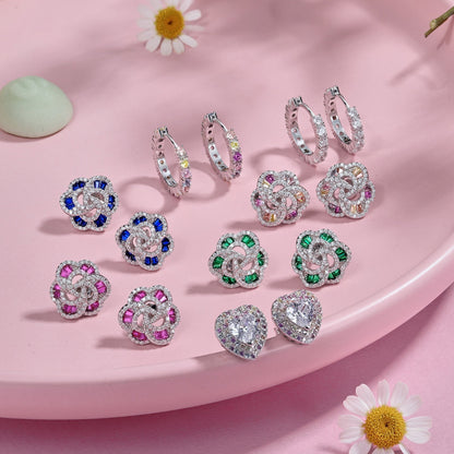 [Polaidi Jewelry]Radiant Colorful Round Cut Earrings