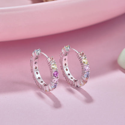 [Polaidi Jewelry]Radiant Colorful Round Cut Earrings