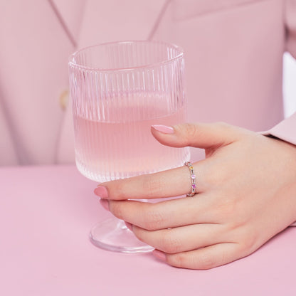 [Polaidi Jewelry]Sparkling Colorful Round Cut Tennis Ring