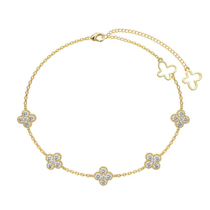 [Polaidi Jewelry]Four-Leaf Clover Hollow Butterfly Bracelet