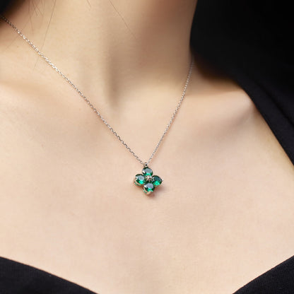 [Polaidi Jewelry]Four-Leaf Clover And Eight-Pointed Star Necklace