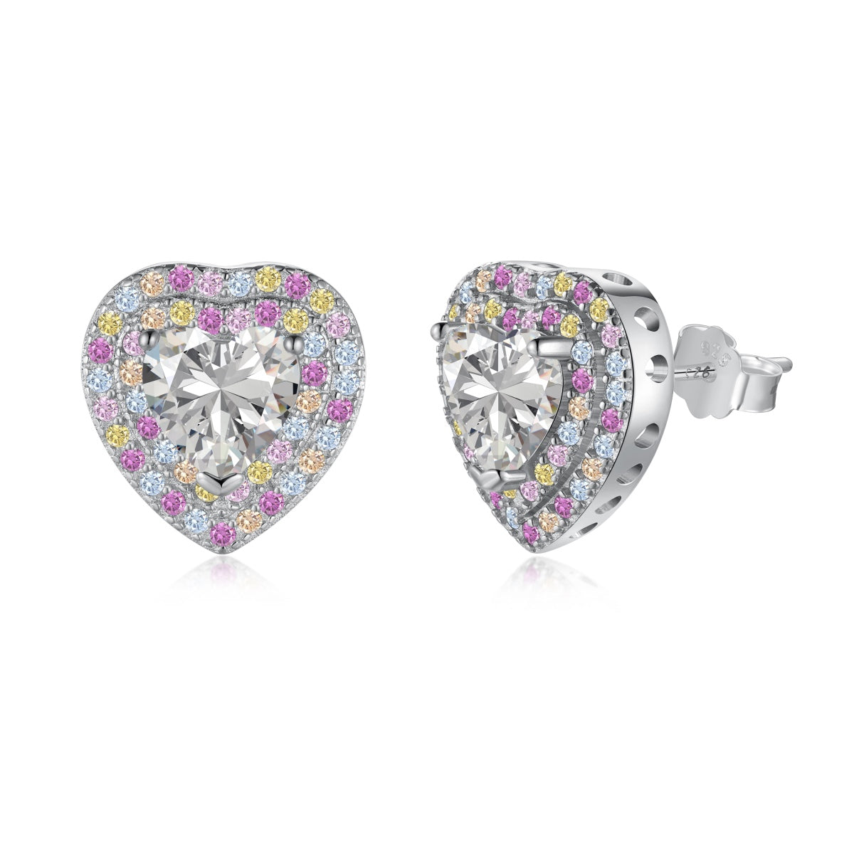 [Polaidi Jewelry]Dazzling Heart Shape Lover Earrings