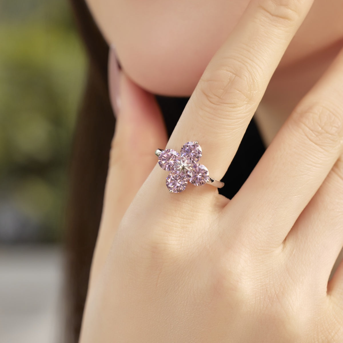 [Polaidi Jewelry]Four-Leaf Clover Eight-Pointed Star Ring