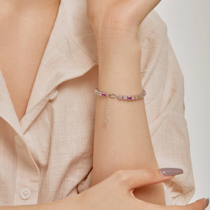 [Polaidi Jewelry]Delicate Colorful Emerald Cut Party Bracelet