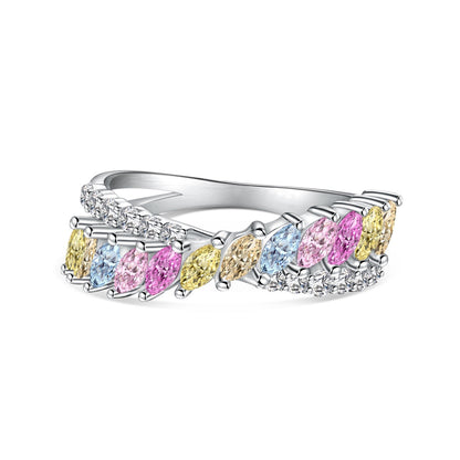 [Polaidi Jewelry]Unique Colorful Marquise Cut Daily Ring