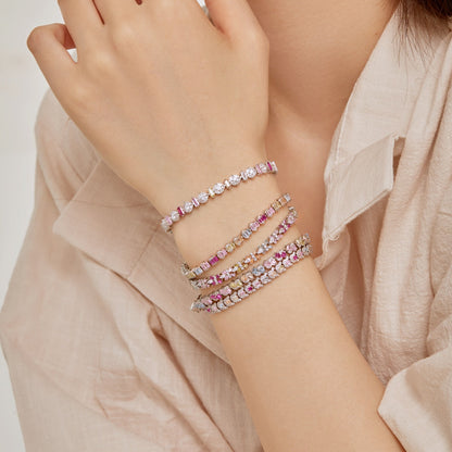 [Polaidi Jewelry]Delicate Colorful Multi Cut Daily Bracelet