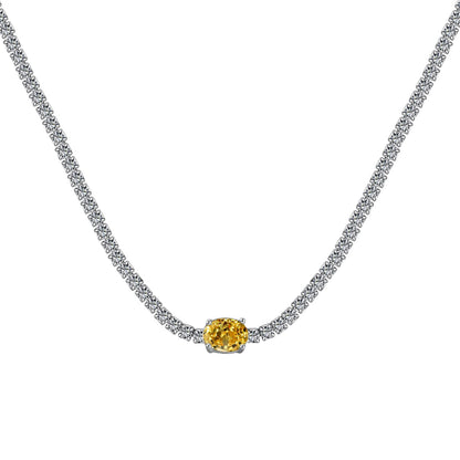 [Polaidi Jewelry]1.0 Carat Shining Oval Cut Necklace