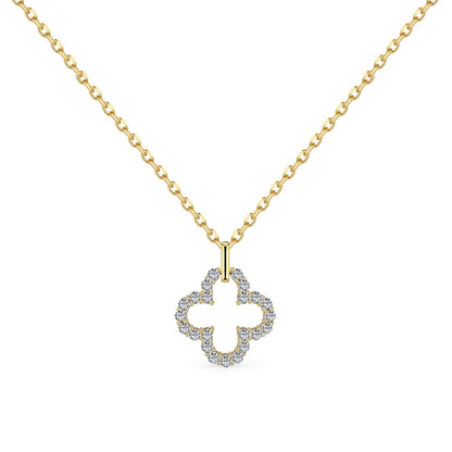 [Polaidi Jewelry]Four-Leaf Clover Hollow Design Exquisite Necklace