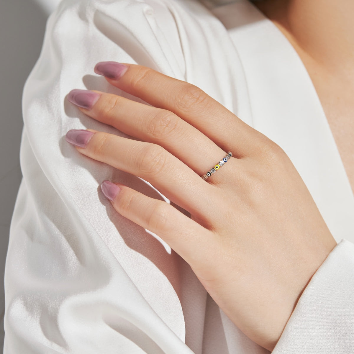 [Polaidi Jewelry]Sparkling Vibrant Round Shape Daily Ring