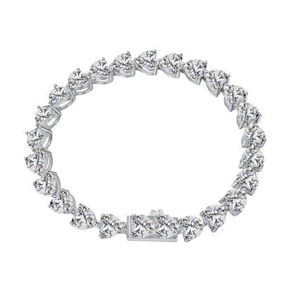 [Polaidi Jewelry]0.75 Carat Elegant Romantic Heart Shape Lover Bracelet