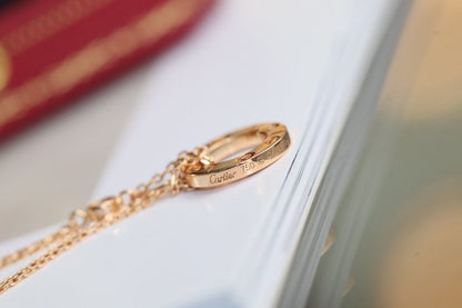 [Polaidi Jewelry]LOVE NECKLACE ADJUSTABLE ROSE GOLD 2 DIAMOND