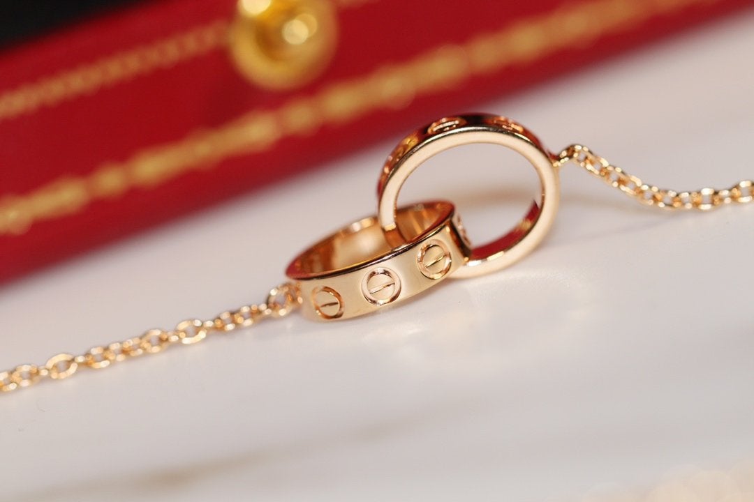 [Polaidi Jewelry]LOVE NECKLACE PINK GOLD AND SILVER