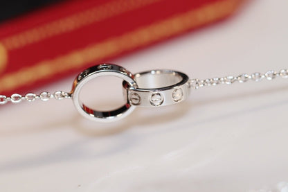 [Polaidi Jewelry]LOVE NECKLACE PINK GOLD AND SILVER