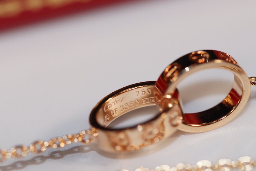 [Polaidi Jewelry]LOVE NECKLACE PINK GOLD AND SILVER