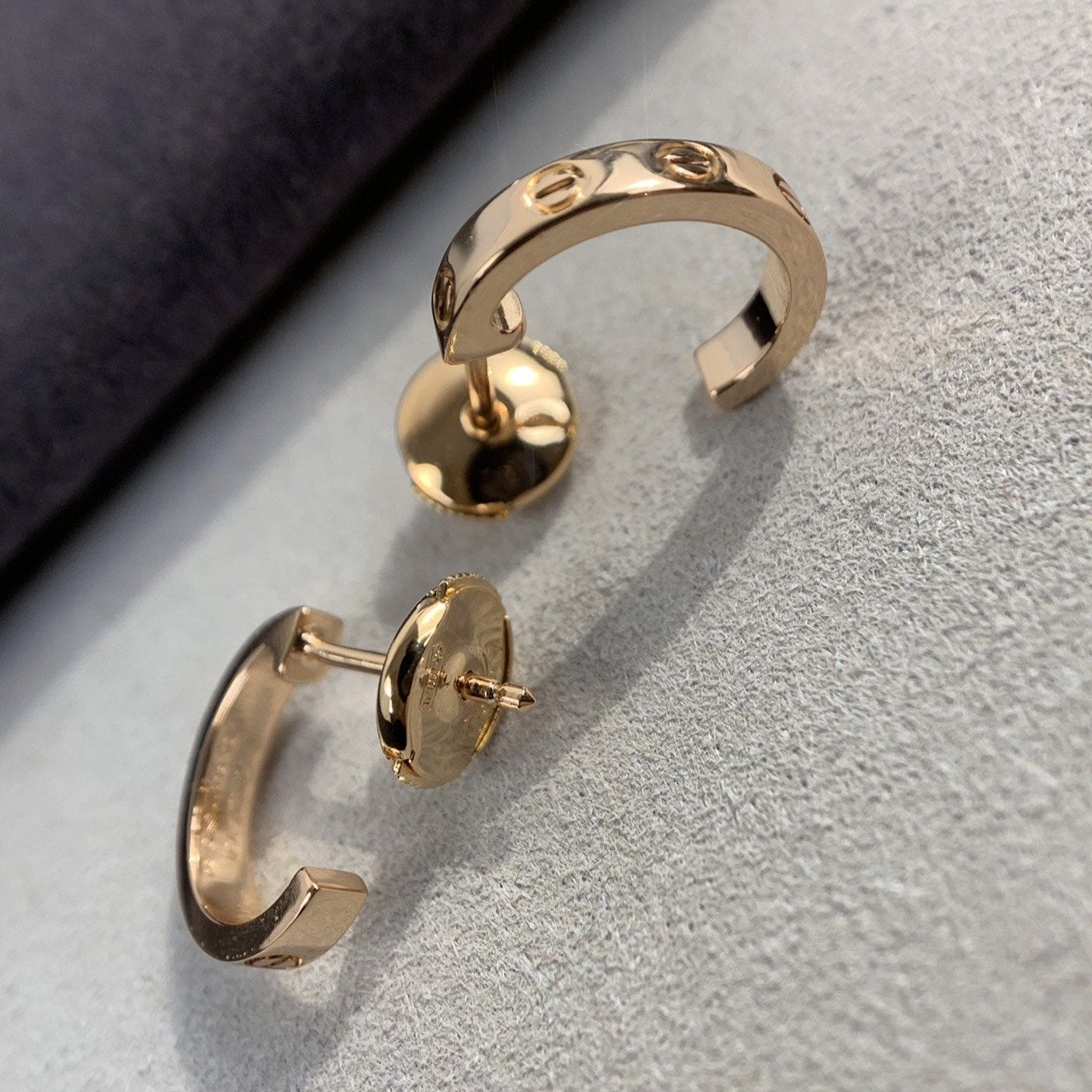 [Polaidi Jewelry]LOVE EARRINGS 2.65MM PINK GOLD