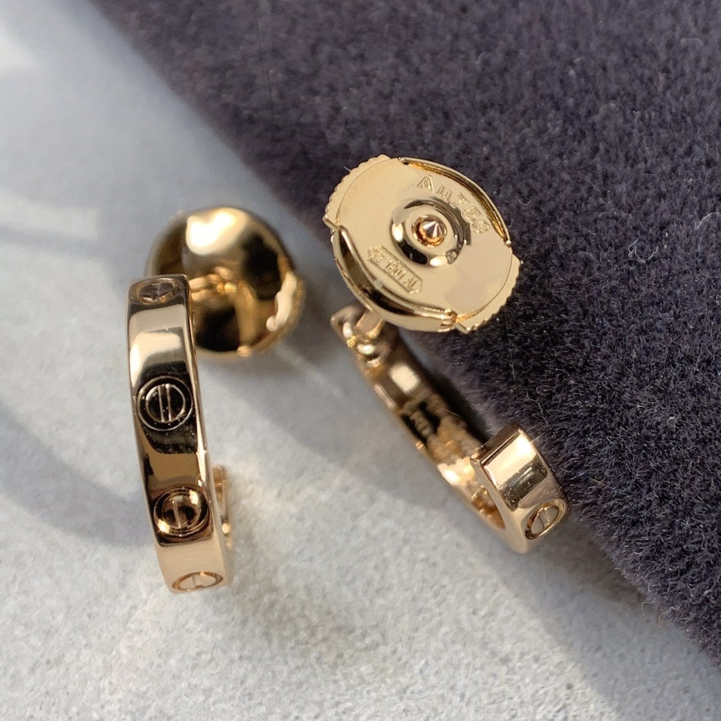 [：Polaidi Jewelry]LOVE EARRINGS 2.65MM PINK GOLD