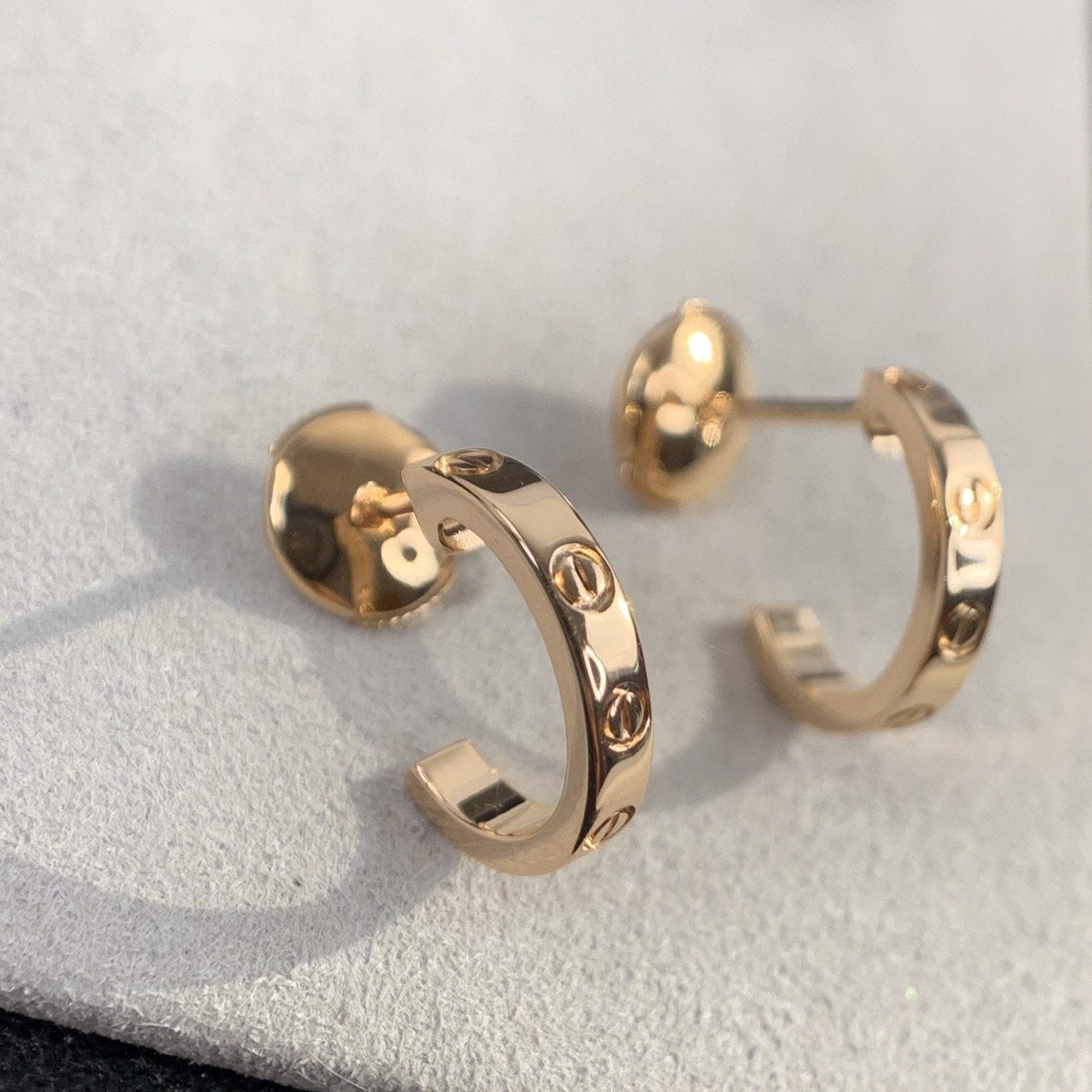 [Polaidi Jewelry]LOVE EARRINGS 2.65MM PINK GOLD