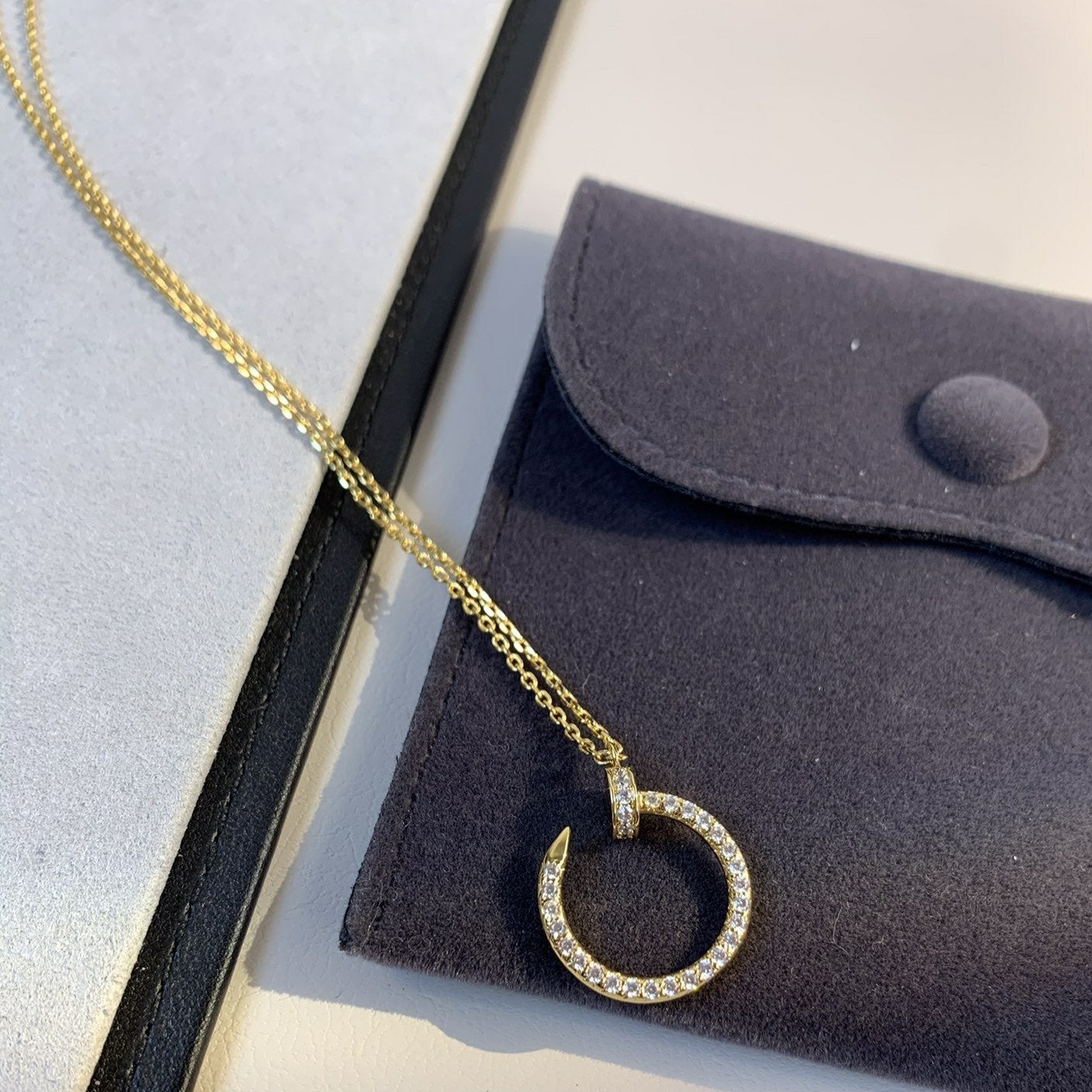 [Polaidi Jewelry]JUSTE NECKLACE GOLD DIAMONDS
