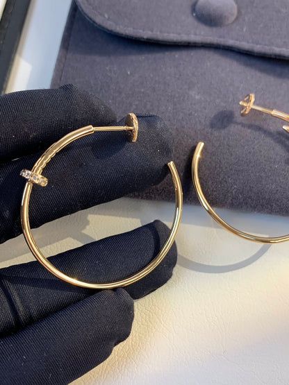 [Polaidi Jewelry]JUSTE EARRINGS GOLD DIAMONDS 1.8MM