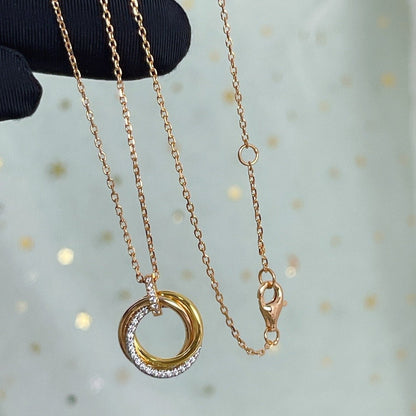 [：Polaidi Jewelry]TRINITY NECKLACE SILVER GOLD PINK GOLD DIAMONDS