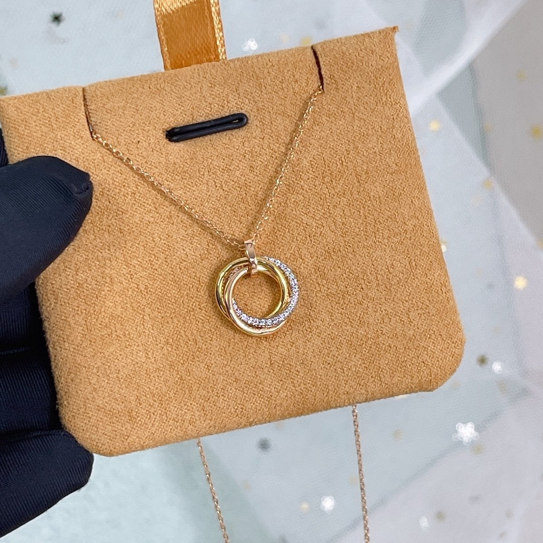 [：Polaidi Jewelry]TRINITY NECKLACE SILVER GOLD PINK GOLD DIAMONDS
