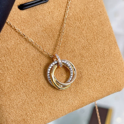 [：Polaidi Jewelry]TRINITY NECKLACE SILVER GOLD PINK GOLD DIAMONDS