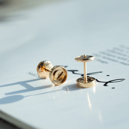 [：Polaidi Jewelry]LOVE EARRINGS PINK GOLD 10MM