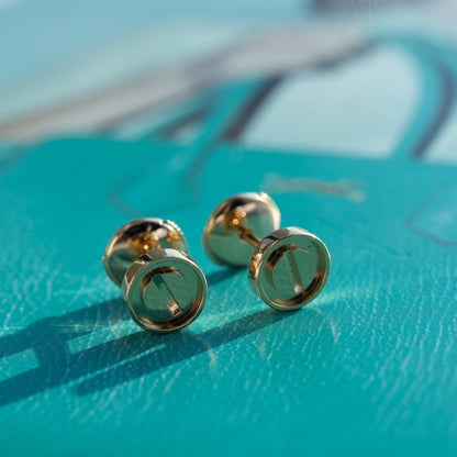 [Polaidi Jewelry]LOVE EARRINGS PINK GOLD 10MM