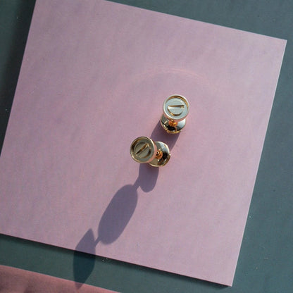 [：Polaidi Jewelry]LOVE EARRINGS PINK GOLD 10MM