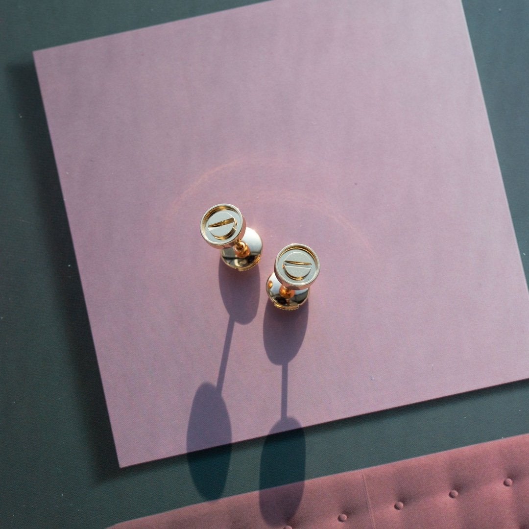 [Polaidi Jewelry]LOVE EARRINGS PINK GOLD 10MM