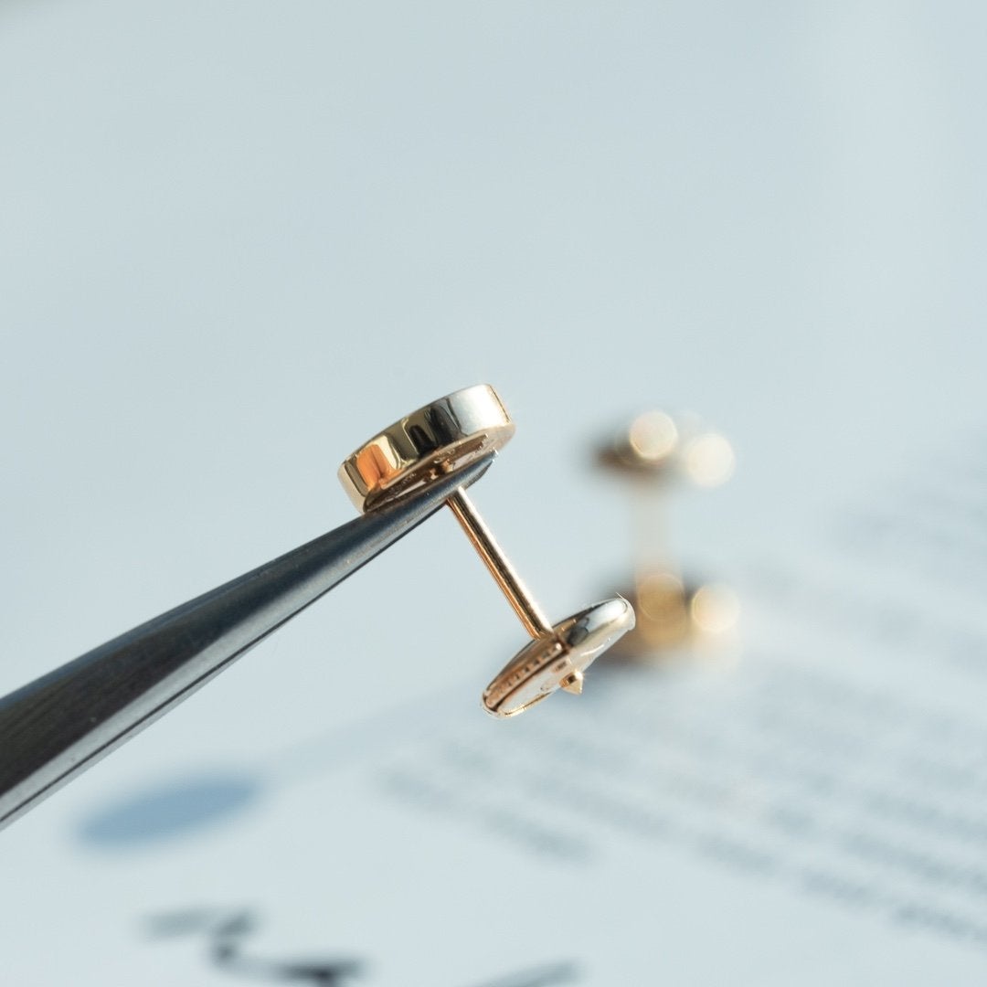 [：Polaidi Jewelry]LOVE EARRINGS PINK GOLD 10MM