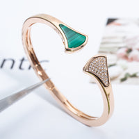 [Polaidi Jewelry ]DREAM BRACELET OPEN MALACHITE PINK GOLD