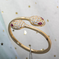 [Polaidi Jewelry ]SERPENTI BRACELET PINK GOLD DIAMOND DOUBLE SNAKE