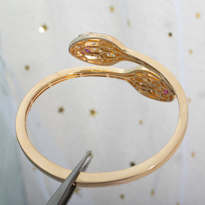 [Polaidi Jewelry]SERPENTI BRACELET PINK GOLD DIAMOND DOUBLE SNAKE