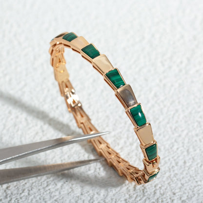 [Polaidi Jewelry]SERPENTI BRACELET PINK GOLD MALACHITE