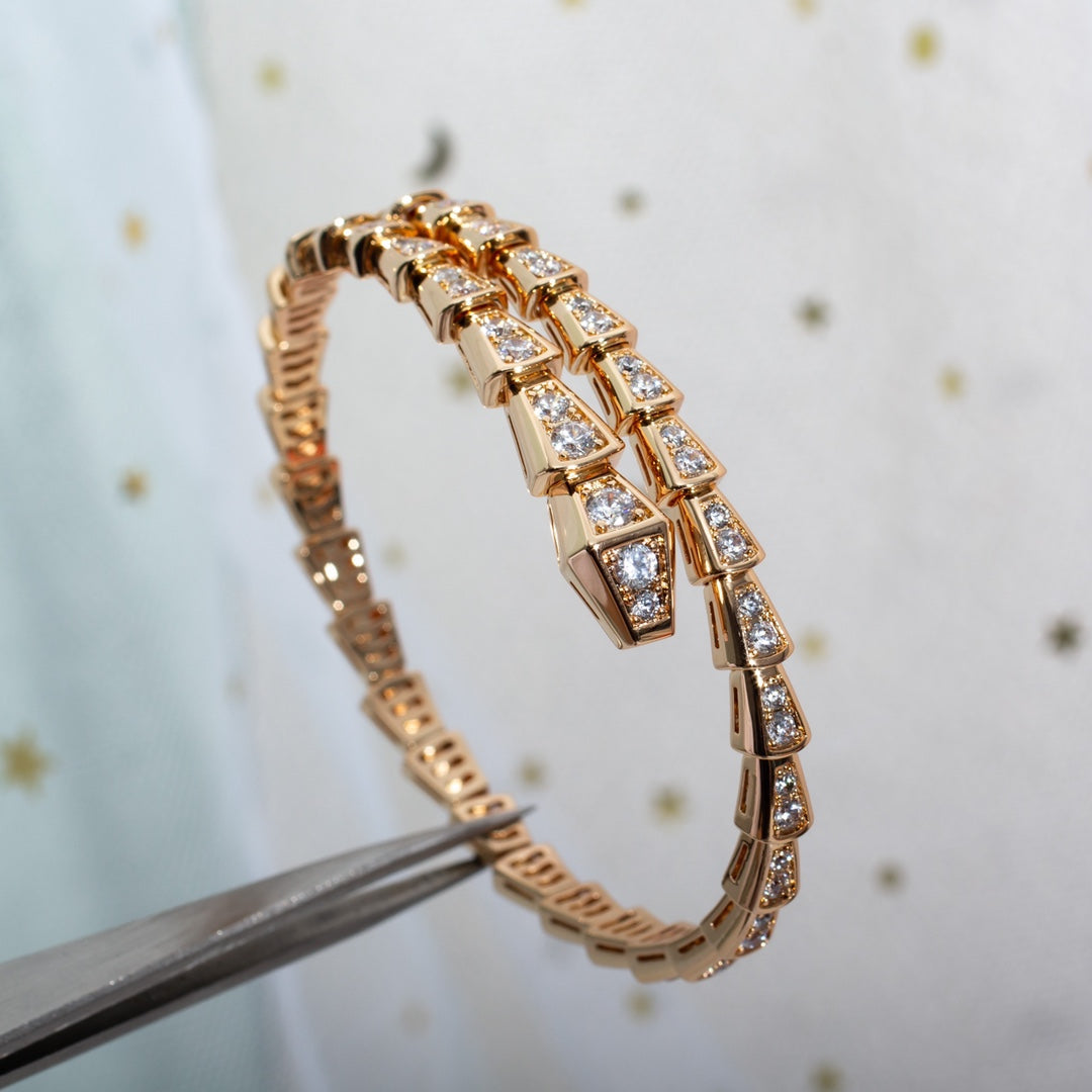 [Polaidi Jewelry]SERPENTI BRACELET 6.8MM PINK GOLD DIAMOND