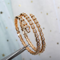 [Polaidi Jewelry ]SERPENTI BRACELET PINK GOLD DIAMOND DOUBLE ROW