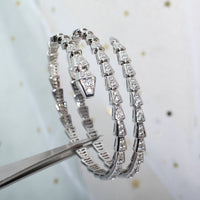[Polaidi Jewelry ]SERPENTI BRACELET SILVER DIAMOND DOUBLE ROW