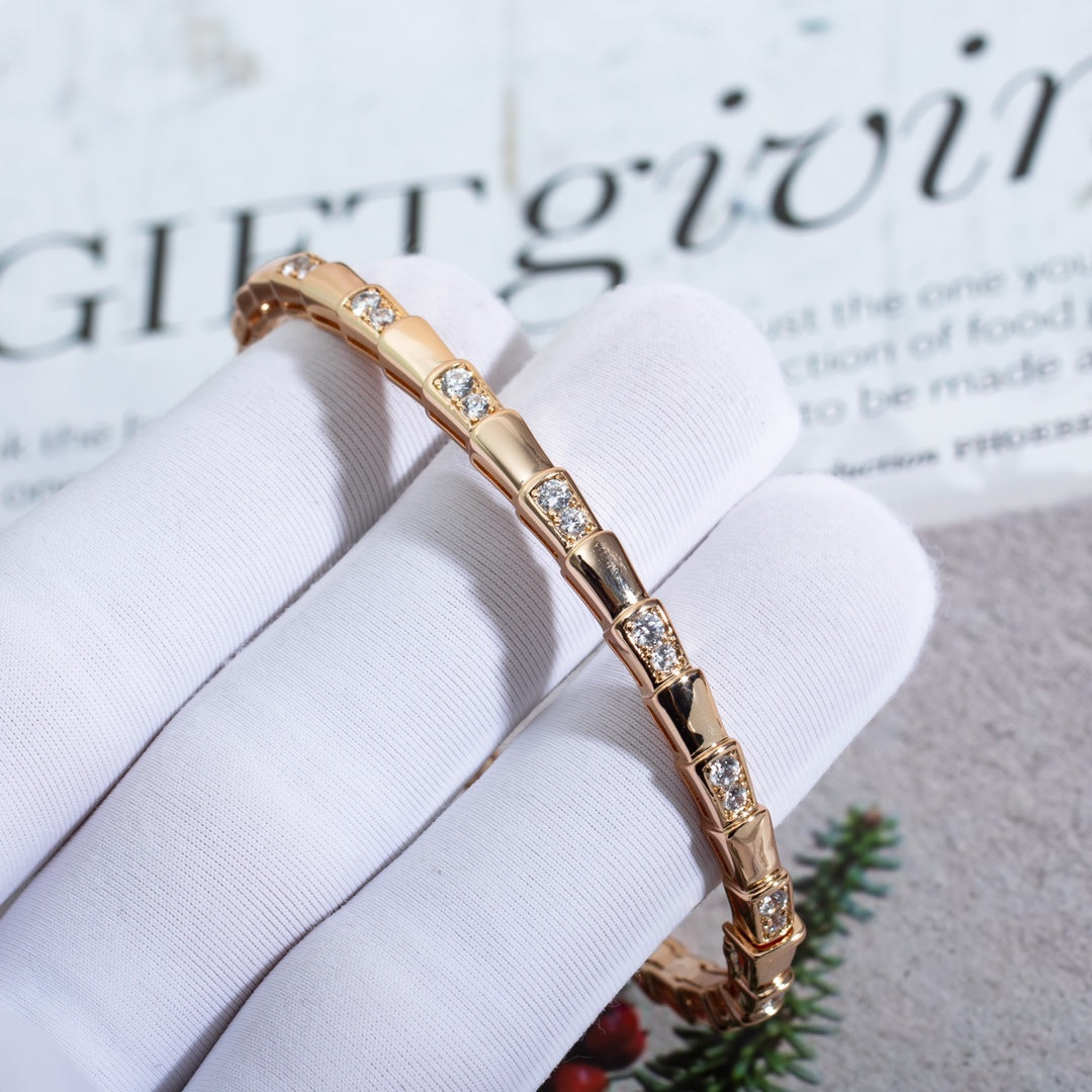[Polaidi Jewelry]SERPENTI SMALL BRACELET PINK GOLD DIAMOND
