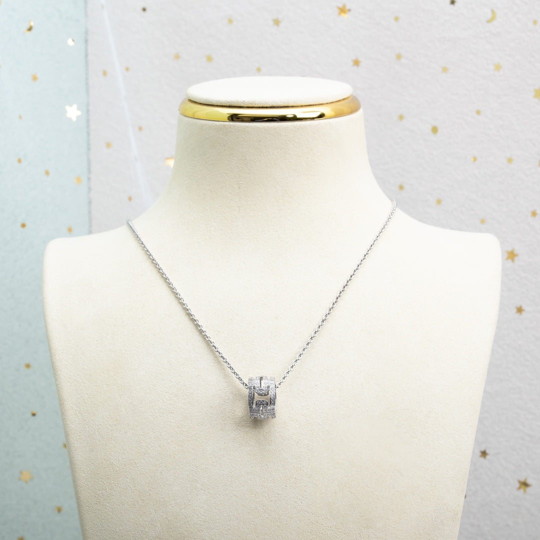 [Polaidi Jewelry]PARENTESI NECKLACE SILVER DIAMOND