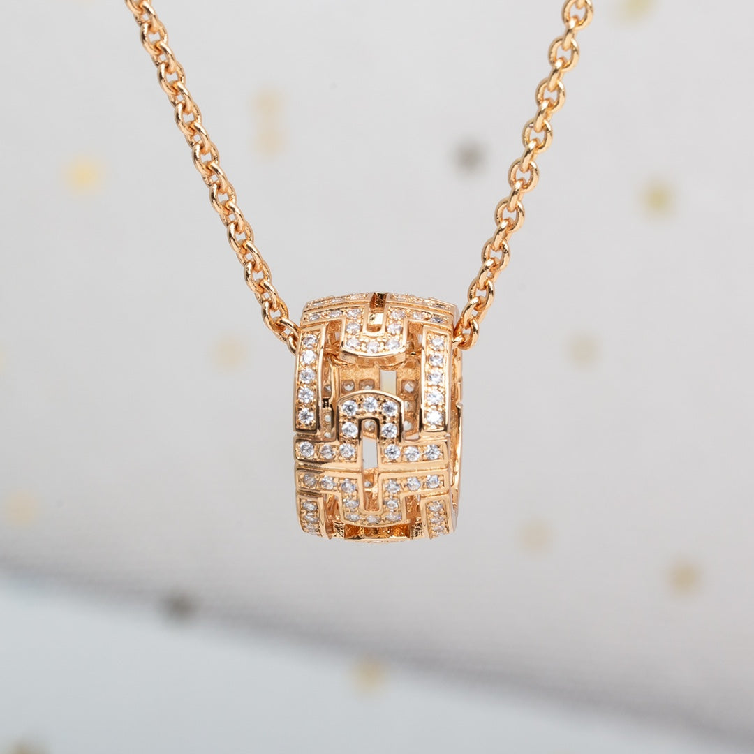 [Polaidi Jewelry]PARENTESI NECKLACE PINK GOLD DIAMOND
